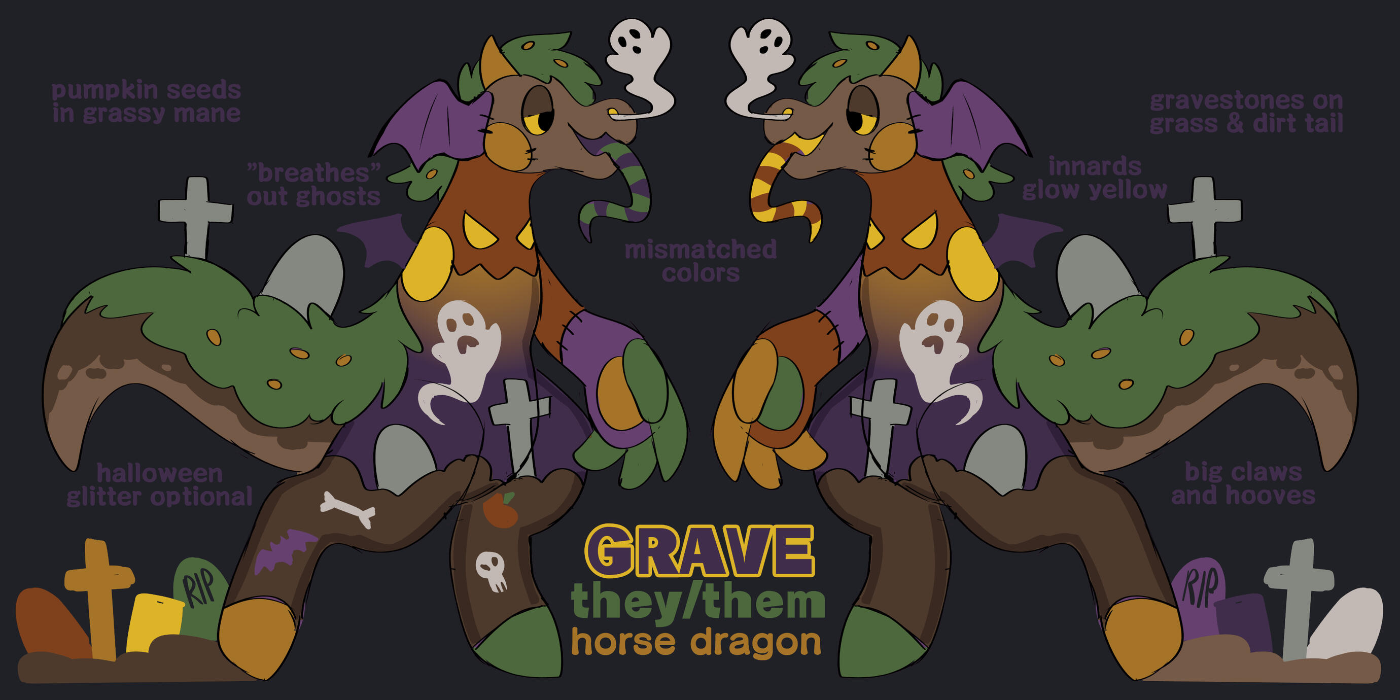 Grave the frankenstein plush dragon